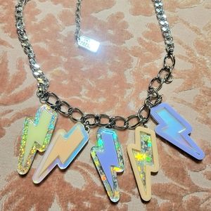 Lighting bolt charm necklace